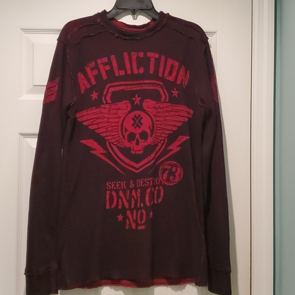 Men's Affliction brand  reversible tee